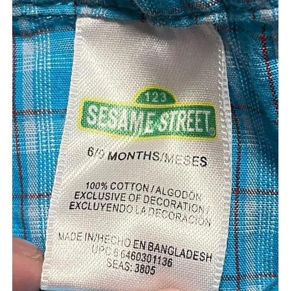 Vintage Sesame Street Cookie Monster Shirt & Shorts Outfit 6-9 Months - Picture 5 of 5